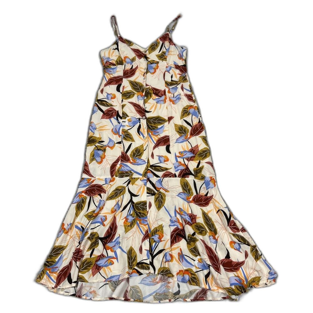 LSpace Isabel Aloha Paradise Dress Womens Small Midi Floral Button vacation